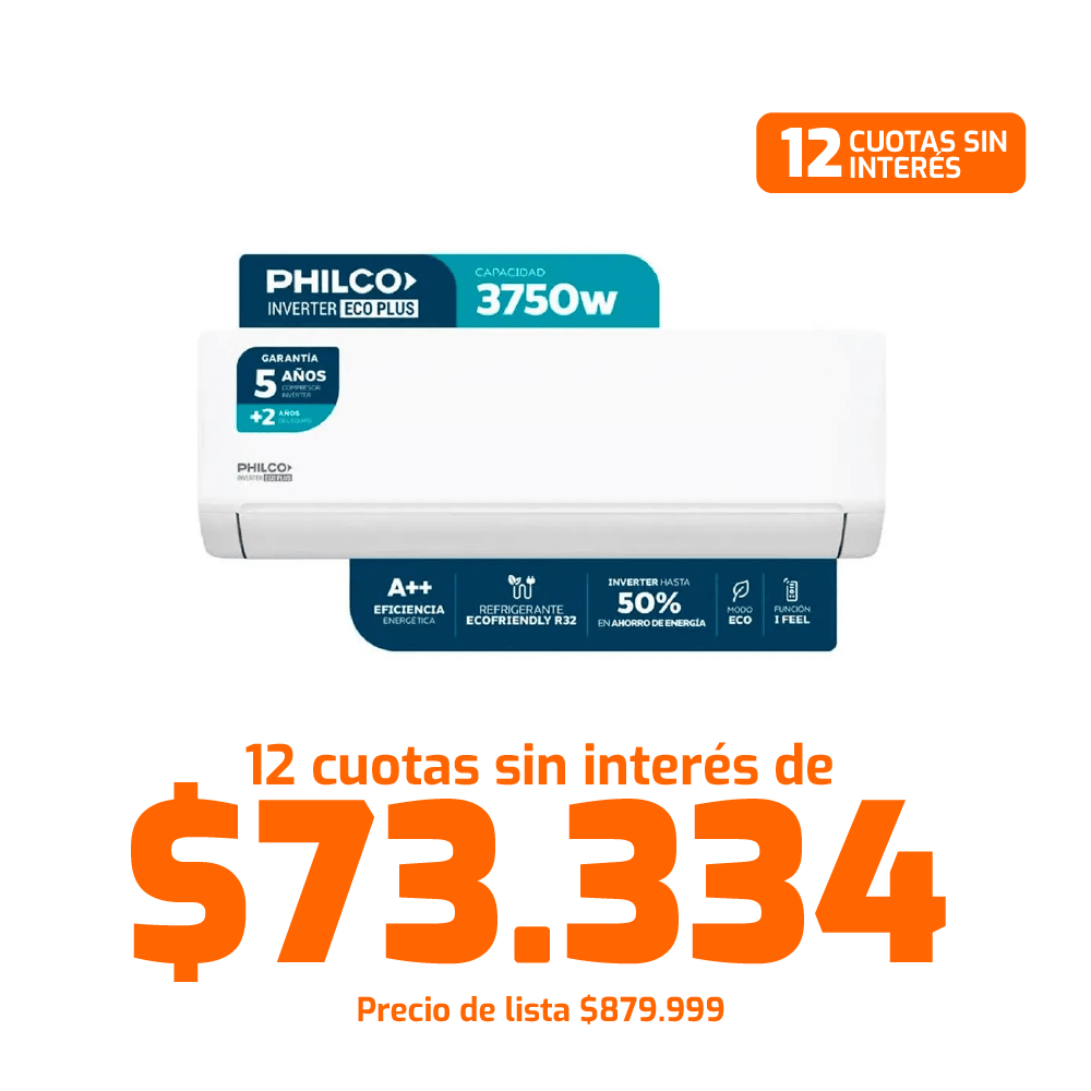 12 CUOTAS SIN INTERÉS
12 cuotas sin interés de $73.334
Precio de lista $879.999
